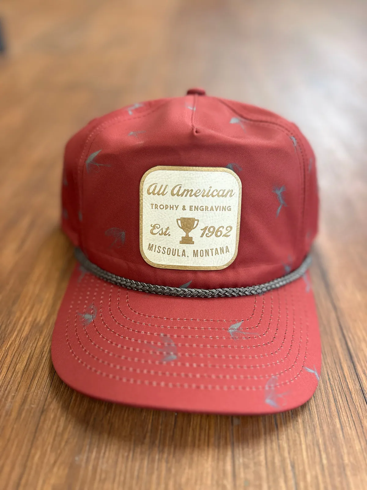 Hat Patch, White Leather with gold text
