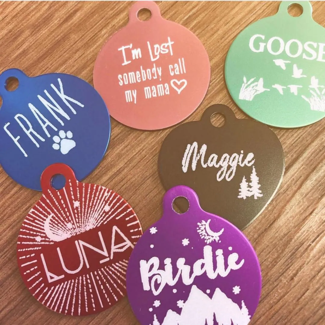 Pet ID Tags: Personalized with custom text
