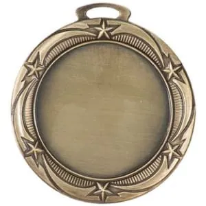 2 3/4" Antique Gold Star 2" Insert Holder Medal