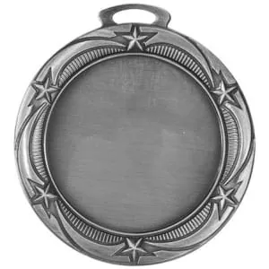 2 3/4" Antique Silver Star 2" Insert Holder Medal