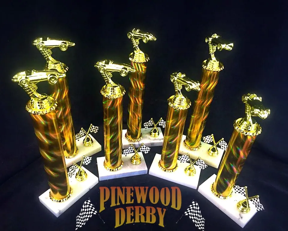 Pinewood Derby: Gold Single Post Trophies
1st - 3rd Place